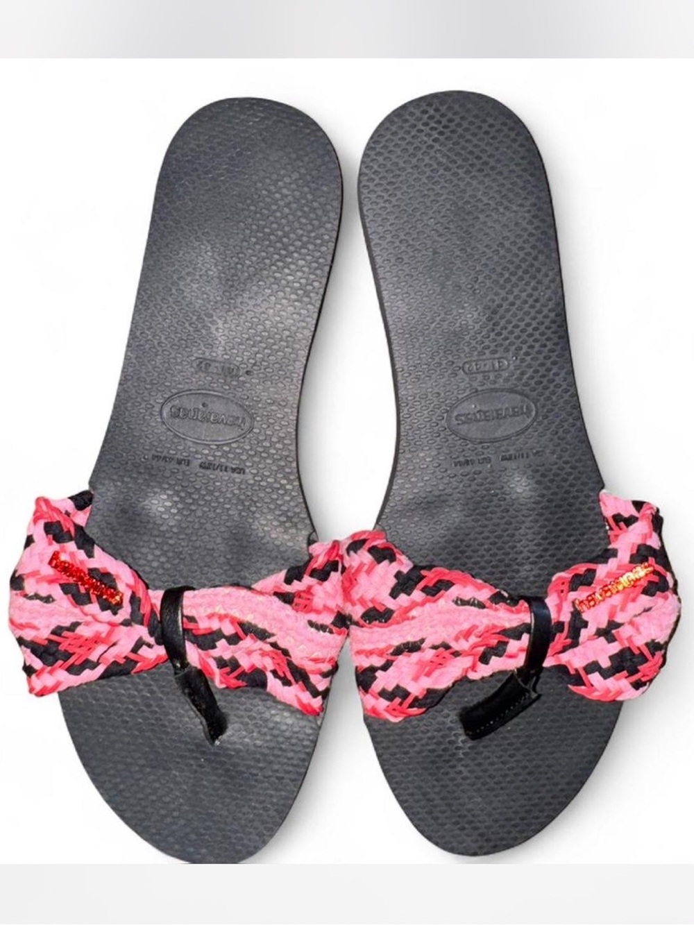 Havaianas 11 / 12 Wide Flip Flops Sandals Link Woven Braided Slides Women